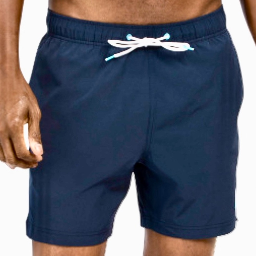 NAUTICA Solid Swim‎ Trunks Shorts Swimwear Beach Pool Navy